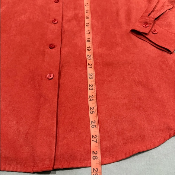 L.L. Bean Women's Bold Red Button Front Brushed Fabric Shirt Medium - Picture 7 of 8